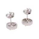 Sterling Silver Cubic Zirconia Halo Stud Earrings by Icesia