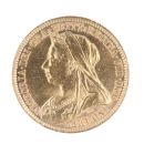 1893 Victoria Old Head UK Half Sovereign Coin