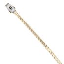 14ct Yellow Gold Monaco Cube Plain Pave Lock Bracelet 8.5"