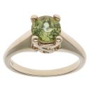9ct Yellow Gold Green Gemstone Single Stone Ring