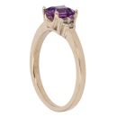 9ct Yellow Gold 0.04ct Diamond And Created Amethyst Ring