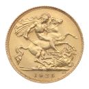 1925 George V Large Head South Africa Half Sovereign Coin