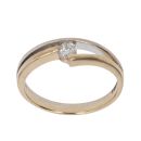 9ct Yellow and White Gold 0.10ct Diamond Solitaire Ring