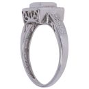 14ct White Gold 0.10ct Diamond and Ruby Cluster Ring