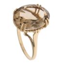 9ct Yellow Gold Smoky Quartz Single Stone Ring