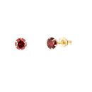9ct Yellow Gold Red Cubic Zirconia Stud Earrings 4mm