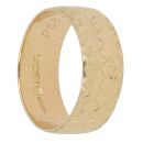 18ct Yellow Gold Zigzag Patterned Wedding Band 7.15mm