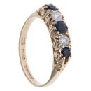 9ct Yellow Gold Cubic Zirconia and Sapphire Fancy Ring