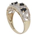 9ct Yellow Gold 0.10ct Brilliant Cut Diamond and Sapphire Fancy Ring