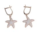 14ct Rose Gold Cubic Zirconia Star Fish Earrings