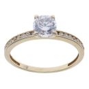 9ct Yellow Gold Cubic Zirconia Solitaire Ring