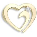 9ct Yellow Gold 0.04ct Diamond Heart Pendant