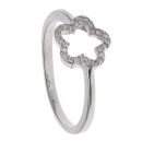 Silver Cubic Zirconia Flower Outline Ring By Icesia