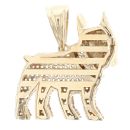 9ct Yellow Gold Cubic Zirconia French Bulldog Pendant