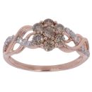 9ct Rose Gold 0.85ct Brilliant Cut Diamond Cluster Ring