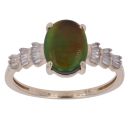9ct Yellow Gold 0.20ct Baguette Cut Diamond and Abalone Fancy Ring
