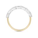 Silver 18ct Yellow Gold Plated 0.70ct Oval Cut Lab Grown Diamond Five Stone Ring