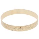 9ct Yellow Gold Patterned Swirl Bangle
