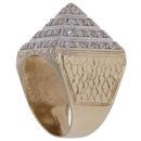 9ct Yellow Gold Cubic Zirconia Pyramid Signet Ring