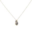 18ct Yellow Gold 0.80ct Brilliant Cut Black And Colourless Diamond Pendant And Chain 18"