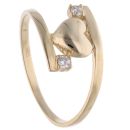 14ct Yellow Gold Child's Twist Heart Cubic Zirconia Ring
