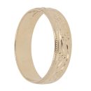 9ct Yellow Gold Patterned Wedding Band 4.7mm