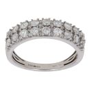 18ct White Gold 1.00ct Brilliant Cut Diamond Two Row Ring