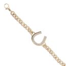 9ct Yellow Gold Cubic Zirconia Horseshoe Belcher Bracelet 6"
