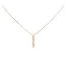 9ct Yellow Gold 0.10ct Brilliant Cut Diamond Bar Pendant and Box Chain 20"