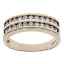 9ct Yellow Gold Cubic Zirconia Two Row Eternity Ring