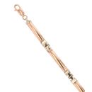 14ct White And Rose Gold Bars Fancy Bracelet 6.5"