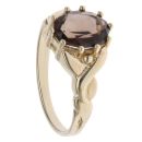 9ct Yellow Gold Smoky Quartz Single Stone Ring