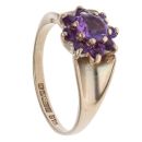 9ct Yellow Gold Amethyst Cluster Ring