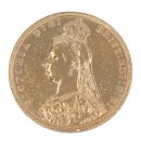 1890 Victoria Jubilee Head UK Full Sovereign Coin