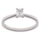 Platinum 0.46ct Emerald Cut Lab Grown Diamond Solitaire Ring