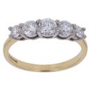 18ct Yellow Gold 1.00ct Brilliant Cut Diamond Five Stone Ring