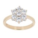 14ct Yellow Gold Cubic Zirconia Cluster Ring