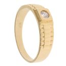9ct Yellow Gold Cubic Zirconia Watch Strap Signet Ring