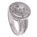 9ct White Gold 1.25ct Brilliant Cut Diamond Cluster Ring