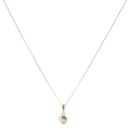 9ct Yellow Gold 0.10ct Diamond Heart Pendant and Chain 18"