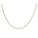 9ct Yellow and White Gold Diamond Cut Figaro Chain 18"