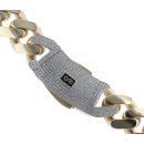 14ct Yellow Gold Monaco Classic Plain Pave Lock Chain 20"