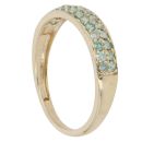9ct Yellow Gold 0.40ct Brilliant Cut Green Diamond Two Row Ring