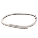 9ct White Gold 0.65ct Brilliant Cut Diamond Two Row Bangle
