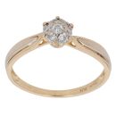 18ct Yellow Gold 0.15ct Diamond Cluster Ring