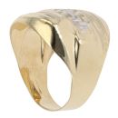 14ct Yellow and White Gold Greek Key Twist Ring