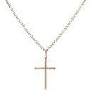 9ct Yellow Gold Twist Patterned Cross Pendant and Chain 24"