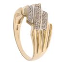 9ct Yellow and White Gold 0.10ct Diamond Signet Ring