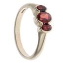 9ct Yellow Gold Garnet Three Stone Ring