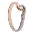 14ct White and Rose Gold 0.10ct Diamond Solitaire Ring